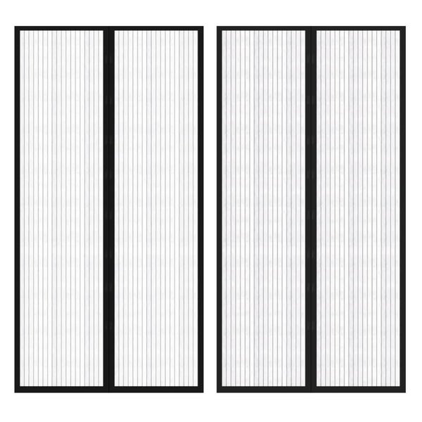 Insect Door Curtain 210 X 100 Cm 2 Pcs Magnet Black Carousel 1