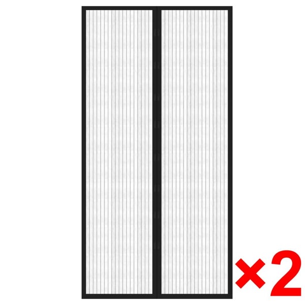 Insect Door Curtain 210 X 100 Cm 2 Pcs Magnet Black Carousel 2