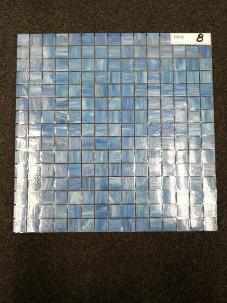 Mosaic glass tiles on sheets colours green blue bronze copper Carousel 1