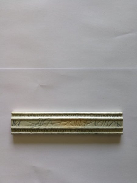 Tile listello design accent feature border trim off white green shades Carousel 3