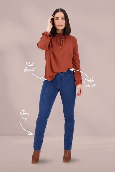 Vassalli Slim leg Pull On Denim Blue Carousel 2