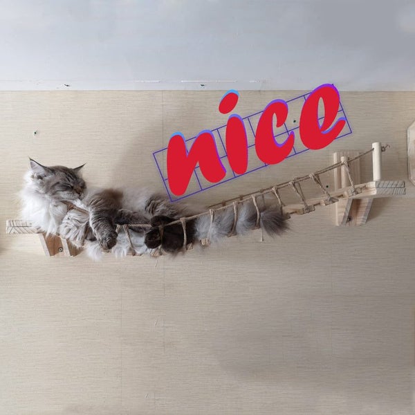 Pine Wall Mounted Cat Furniture With Sisal For Pet Installation Carousel 2