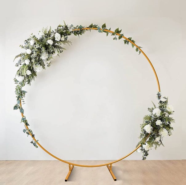 Round Backdrop Stand Metal Round Wedding Arch 6.56FT Carousel 6