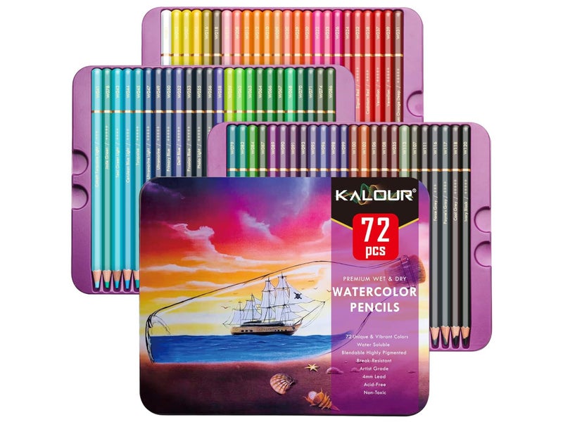 72 Coloured Pencils Watercolor Set Carousel 1