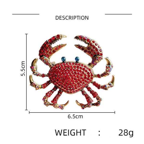 Dazzling white Crystal Crab Brooch – Unique Statement Jewelry Carousel 4