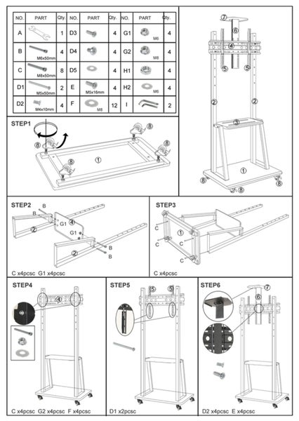 TV Bracket Stand Floor Stand Carousel 9