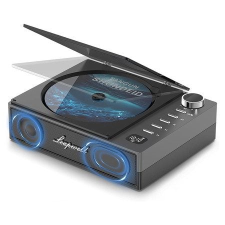 Portable CD Player with Speakers Bluetooth Rechargeable Black Carousel 1