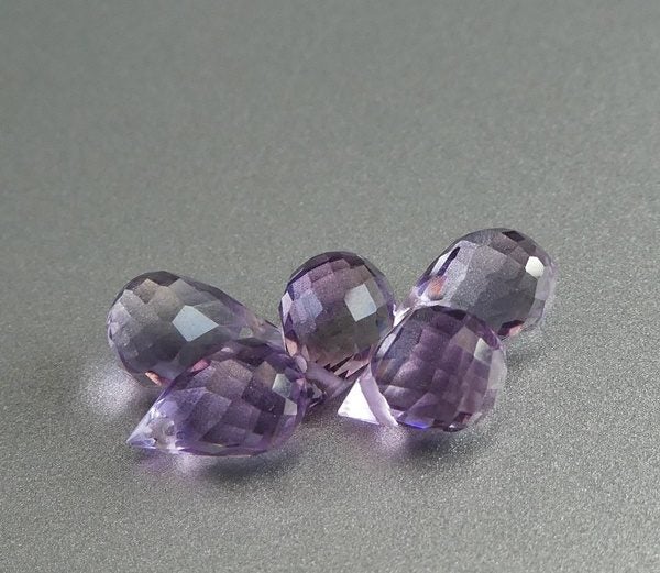 3.75CT UNHEATED BRIOLETTE 100% NATURAL PURPLE AMETHYST LOT 5PCS Carousel 2