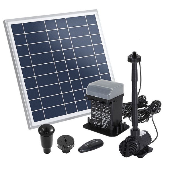 Gardeon Solar Pond Pump with Battery Kit LED Lights 9.8FT Carousel 1