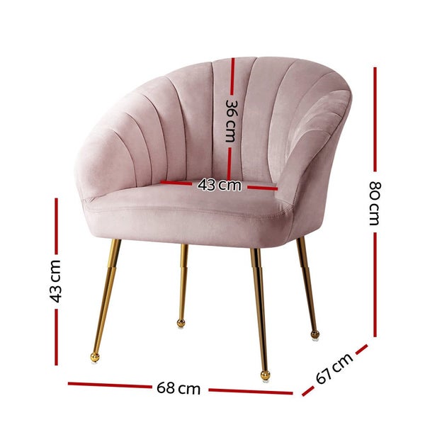 Artiss Armchair Velvet Pink Eloise Carousel 2