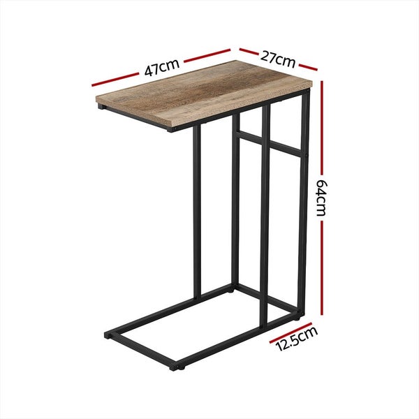 Artiss Coffee Table Side Table Walnut Anika Carousel 2