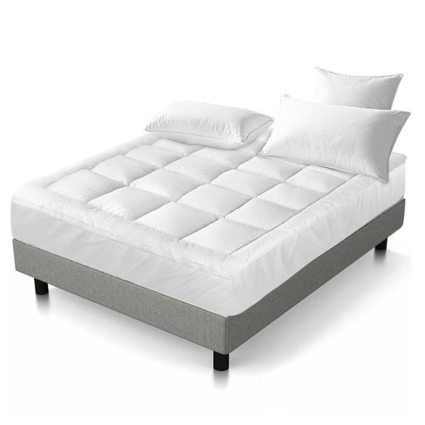 Giselle Queen Mattress Topper Pillowtop 1000GSM Microfibre Filling Protector Carousel 1