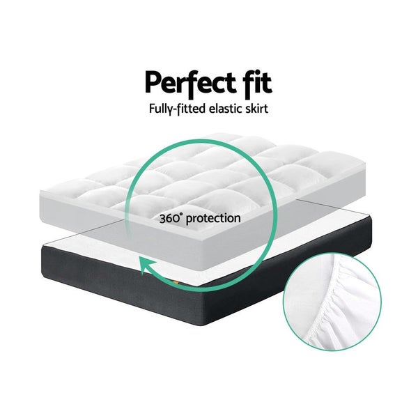 Giselle Queen Mattress Topper Pillowtop 1000GSM Microfibre Filling Protector Carousel 6