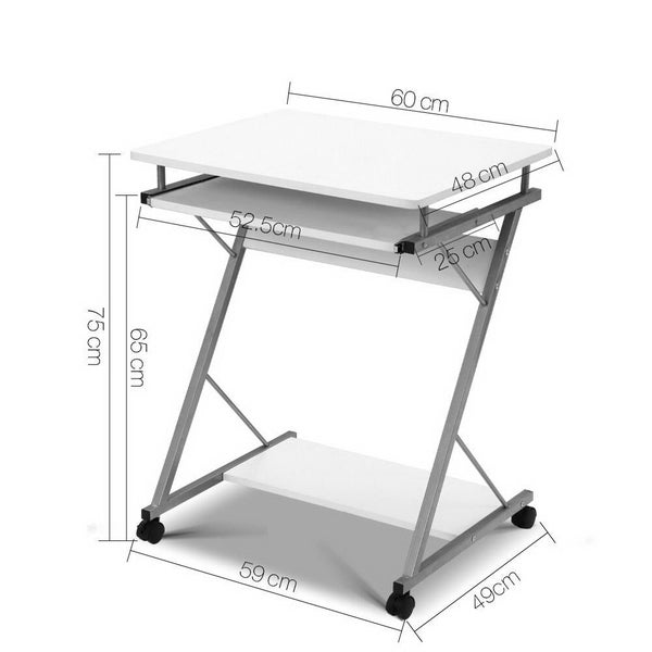 Artiss Computer Desk Keyboard Tray Shelf White 60CM Carousel 2