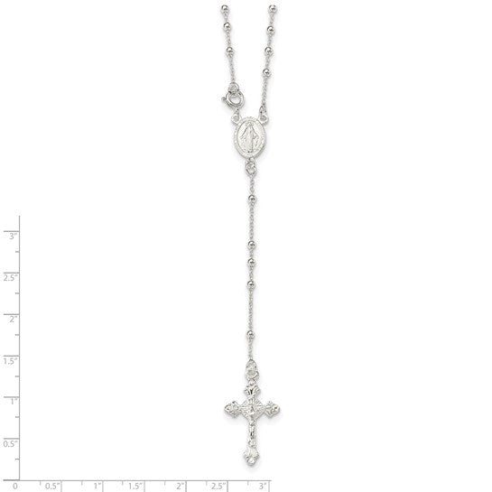 Jewelry Affairs Sterling Silver Religious Rosary Necklace, 18 inch, Beaded Ch... Carousel 4