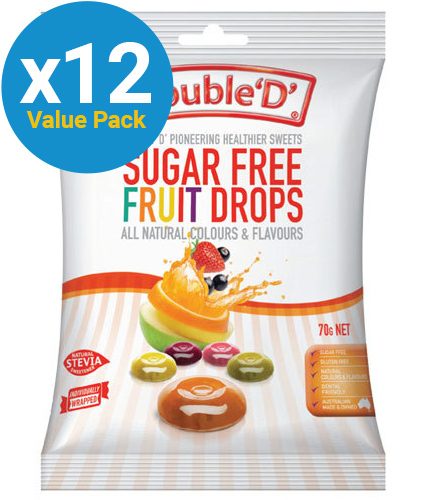 Double D Sugar Free Fruit Drops - 70g (12 Pack) Carousel 1