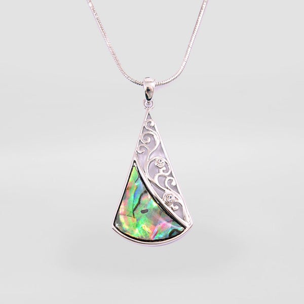 Paua 'Long Fern' Pendant Carousel 1