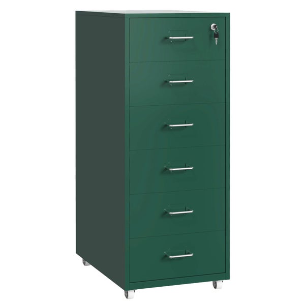 Gorilla Office - Mobile Metal 6 Drawer Cabinet -Pine Green Carousel 2