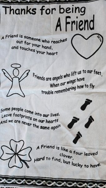 ~" Thanks For Being A Friend Cotton Vintage Tea Towel "~ Carousel 2