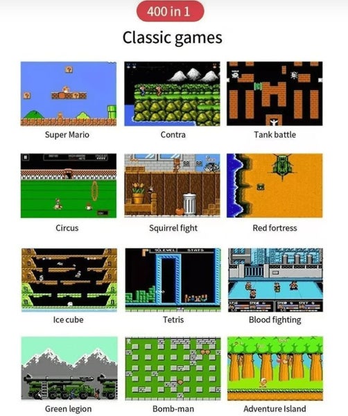 400-IN-1 CLASSIC GAME CONSOLE Portable Game Box - red #AC101 Carousel 4