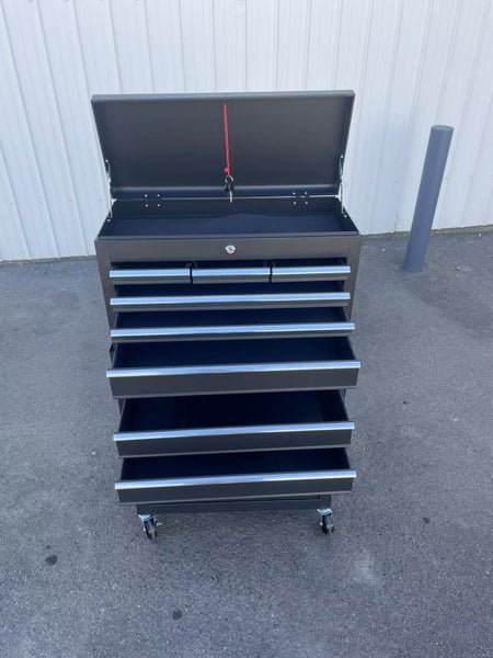 Black Steel Multi-Drawer Storage Lock Box & Wheel Trolley 220 Carousel 2