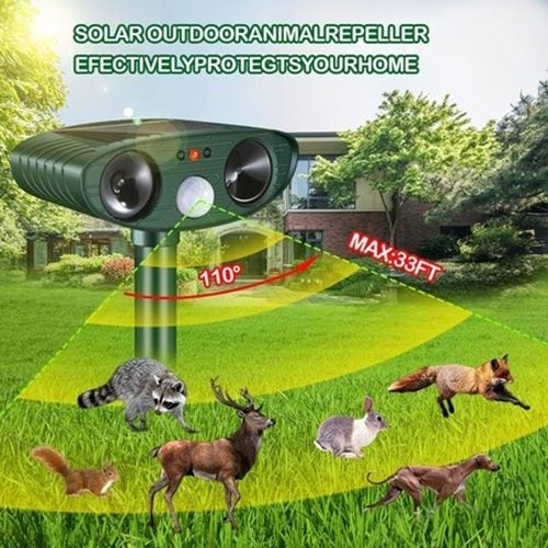 Ultrasonic Cat Deterrent,Solar Powered Deterrent Motion Sensor Pest Control Carousel 1
