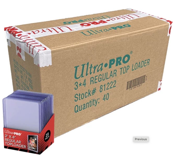 Ultra Pro - BOX of 40x PACKS of 25ct Clear Regular Toploaders 3" x 4" Carousel 1