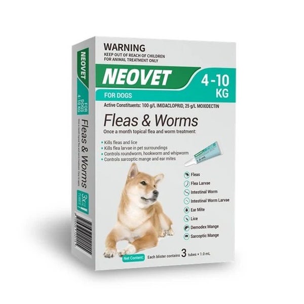 Neovet Flea + Worm For Dogs 4-10kg 3pk Carousel 1