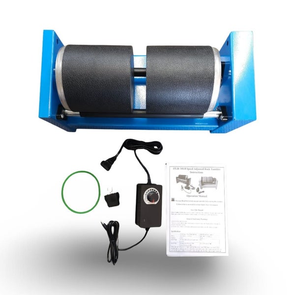 15lbs/6.8kg Dual Drum Rock Tumbler, Fully adjustable speed professional tumbler Carousel 1