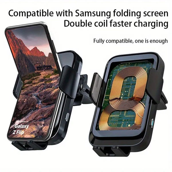 Z Flip 6 Fast Wireless Car Charger Dual Coil Vent - New (Stock in NZ) Carousel 2