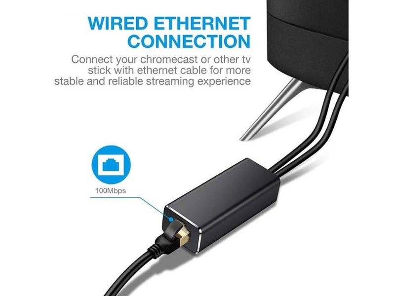 USB Ethernet Adapter for Firestick, Fire TV, Chromecast Ultra/2/1/Audio Carousel 10