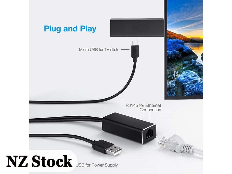 USB Ethernet Adapter for Firestick, Fire TV, Chromecast Ultra/2/1/Audio Carousel 1