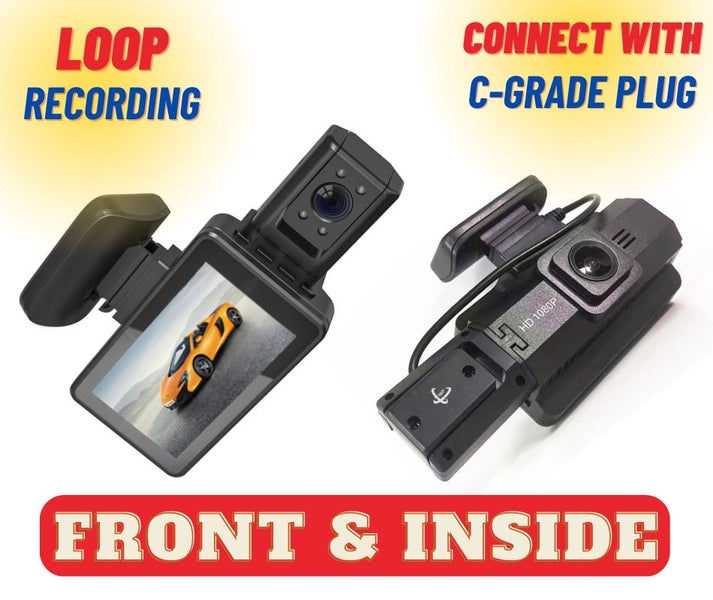 1080P FRONT & INSIDE Dash Cam Car DVR Driving Recorder Wide Angle Car Camera Carousel 2