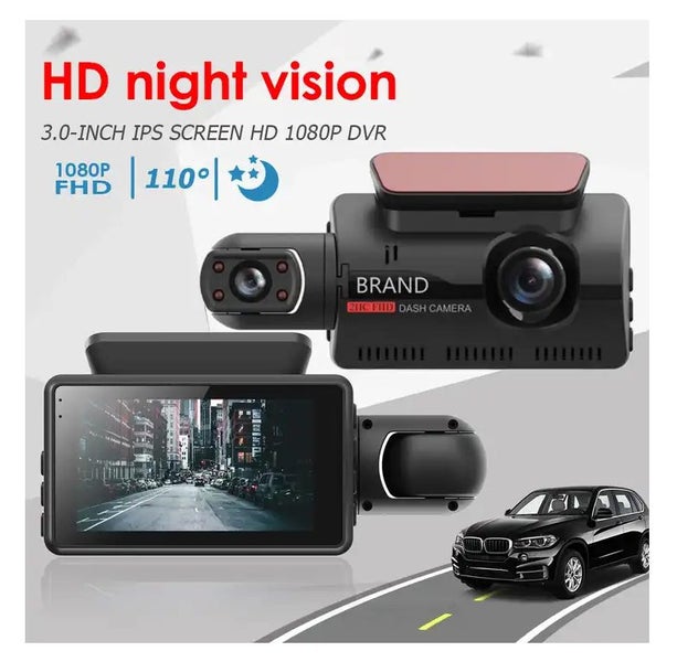 Front & Inside 3-inch Dual Lens Full HD Car DVR Dash Camera for Cars, Carousel 2