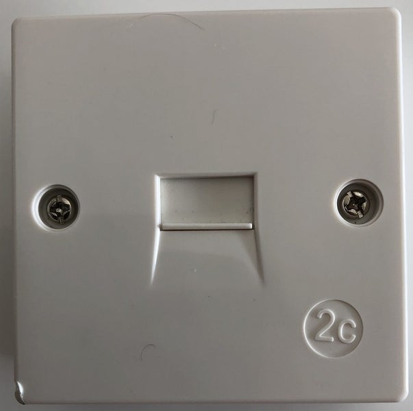 TELEPHONE SURFACE WALL SOCKET 2C CONNECTION - NEW WITH CORNER DAMAGE Carousel 1