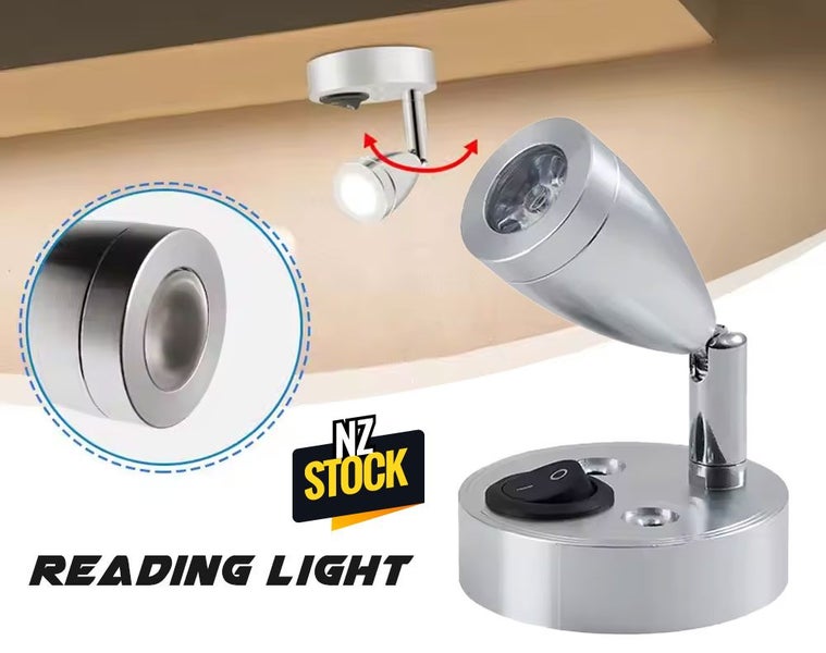 12V LED Reading Light with adjustable swivel and on/off switch Carousel 1
