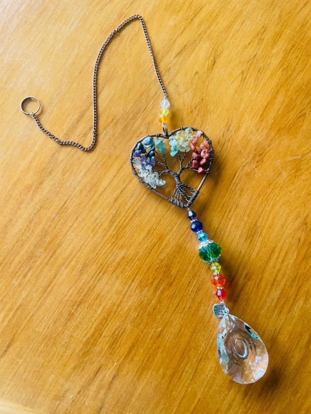 Heart Chakra Tree of Life Suncatcher with Crystal Prism Carousel 2