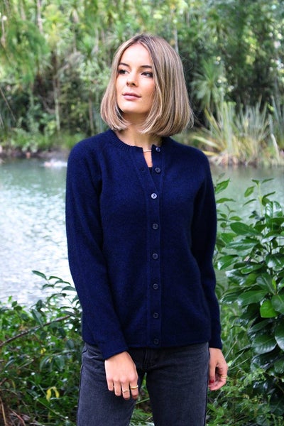 Possum Merino Plain Button Cardigan Carousel 1