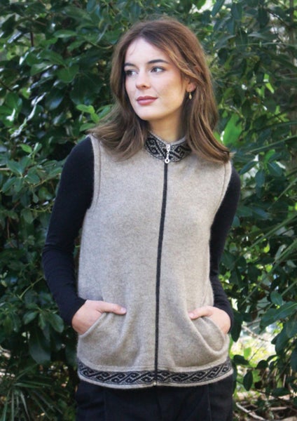 Possum Merino Motif Zip Vest Carousel 1