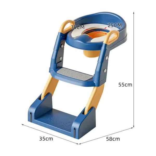 Elosung Green Children's Toilet Trainer Seat Foldable Potty Ladder With Color Bo Carousel 2