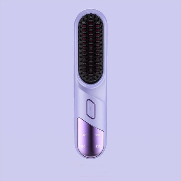 Elosung Purple 2 In 1 Rechargeable Hair Straightener Curler Styling Comb Dual Fu Carousel 2