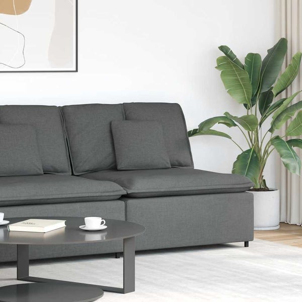 Modular Sofa Centre Module With Cushions Dark Grey 100 Cm Aobaaon Carousel 1