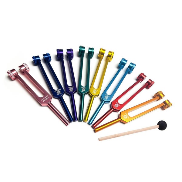 tuning fork set 8 Colors Tuning Fork Set Aluminum Alloy Multi Frequency Tuning Carousel 2