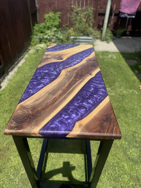 Black walnut and epoxy twin bar leaner Carousel 1