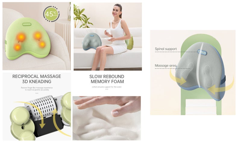 Back Massage Pillow with Heat Carousel 1