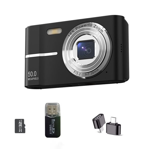 4K Screen Digital Camera Video Camera with 32GB Memory Card-Black Carousel 1