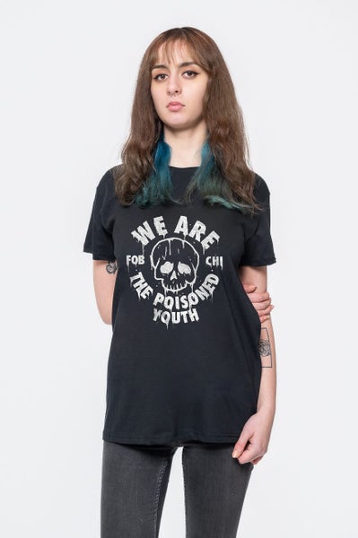 Fall Out Boy T Shirt Poisoned Youth Band Logo new Official Mens Black Carousel 5