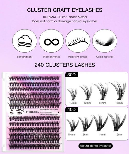 A Set of 240pcs of Synthetic Mink Eyelashes, Available in 30D/40D #AF117 Carousel 2