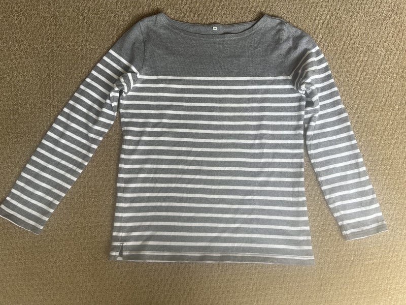 MUJI 100% cotton stripe long sleeve top Carousel 1