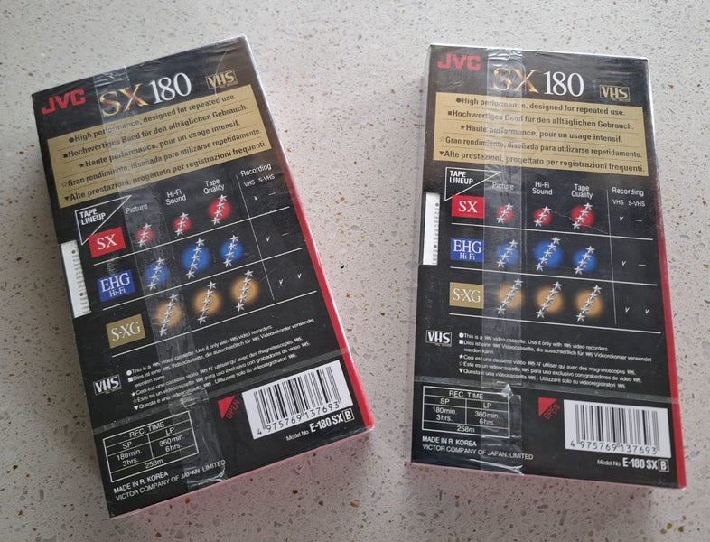 JVC VHS E-180 Tapes x 2 Carousel 2